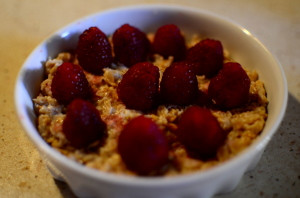 Zapiekana owsianka z malinami