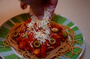 Dietetyczny makaron z pomidorami