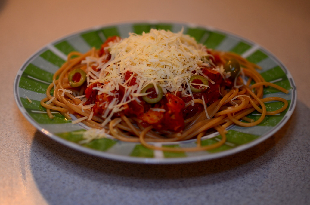 Dietetyczny makaron z pomidorami