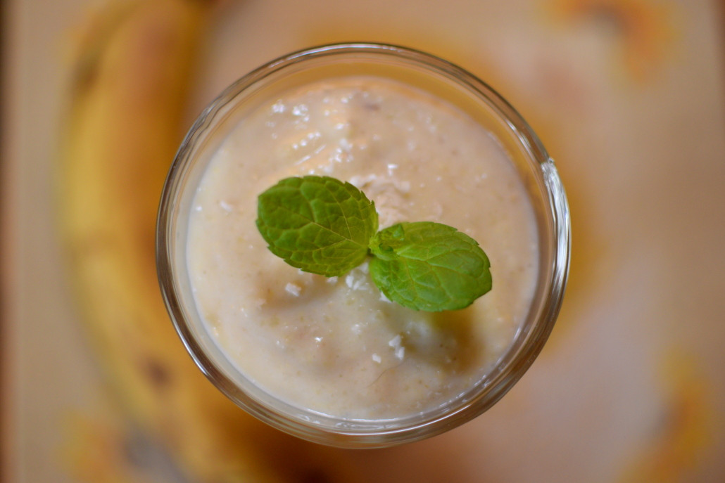 Koktajl bananowy z kaszą jaglaną