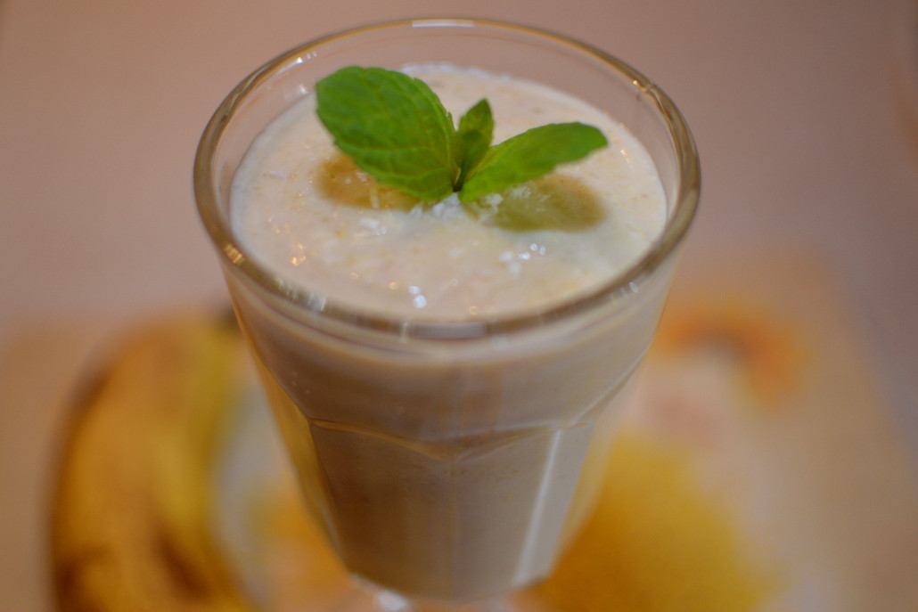 Koktajl bananowy z kaszą jaglaną