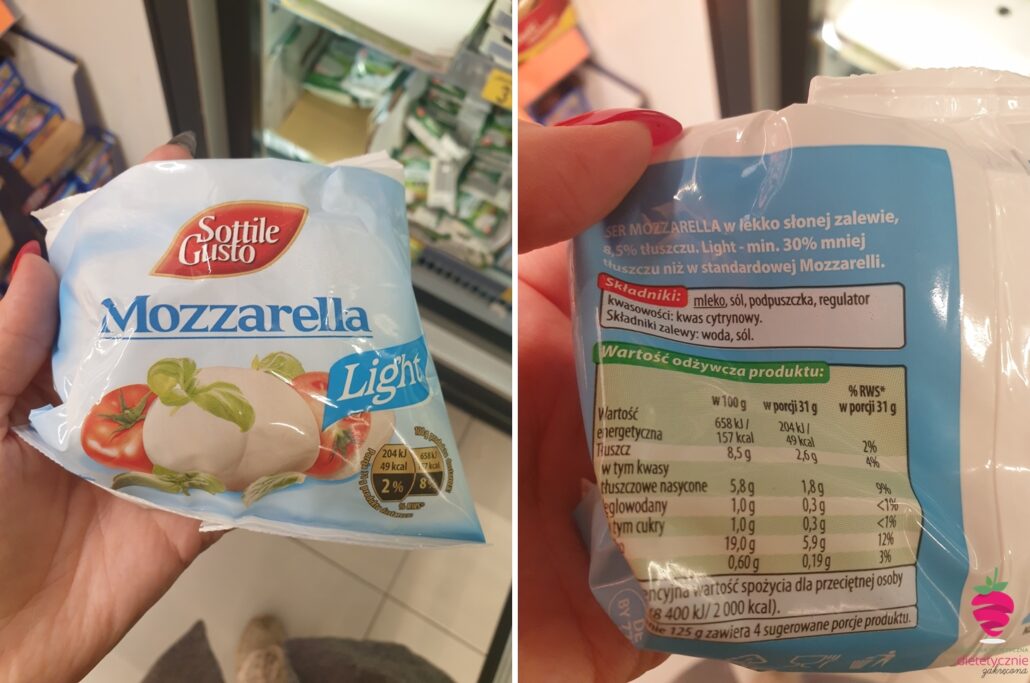 mozzarella-lekka-sklepowa-z-dobrym-składem-odchudzanie-na-diecie-biedronka-sklepowe-dieta-dietetyk-poleca-dietetyczne-produkty-na-diecie