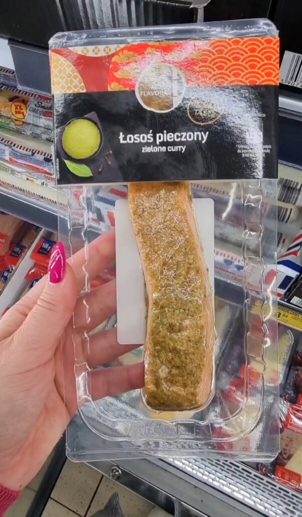 Łosoś pieczony zielone curry